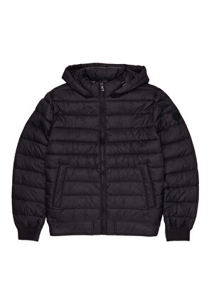 Beymen Club Siyah Kapüşonlu Kapitoneli Mont - 12