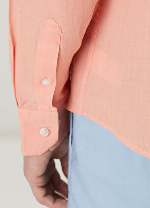 Beymen Club Comfort Fit Somon Keten Gömlek - 9