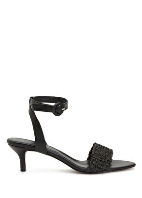 Beymen Club Siyah Örgü Bantlı Kadın Deri Sandalet - 6