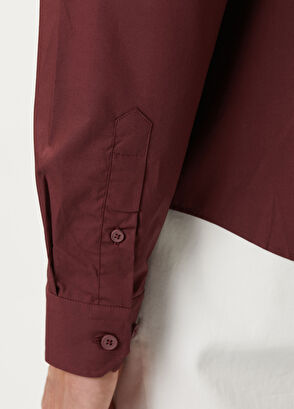 Beymen Club Vişne Oversize Fit Pamuklu Gömlek - 7