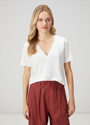 Beymen Club Beyaz Basic T-shirt - 4