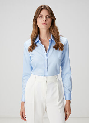 Beymen Club Slim Fit Non Iron Klasik Mavi Gömlek - 4