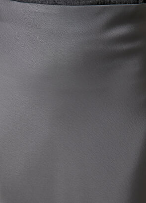 Grey Midi Satin Skirt Beymen Club Grey Midi Satin Skirt - 4