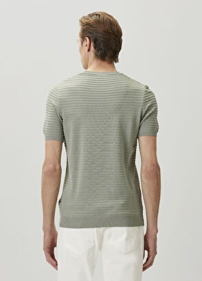 Beymen Club Green Knitted Textured Short Sleeve Sweater - 5