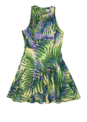 Beymen Club Yeşil Mini Keten Elbise - 8