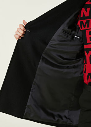 Beymen Club Siyah Kruvaze Yün Kaşe Palto - 9