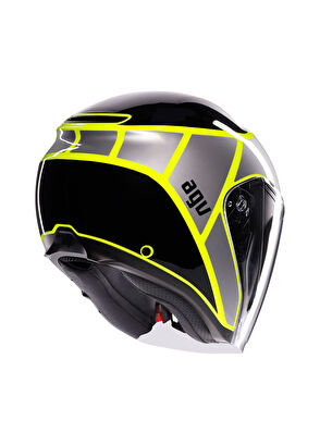 Agv Irides Davao Black Grey Yellow Fluo Closed Motorcycle Helmet - 6