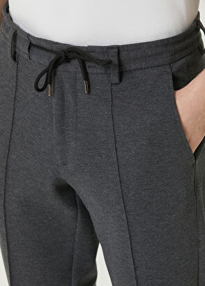 Beymen Club Gri Beli Kordonlu Nervürlü Örme Spor Pantolon - 4