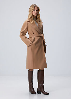 Camel Astarlı Manto - Görsel 4