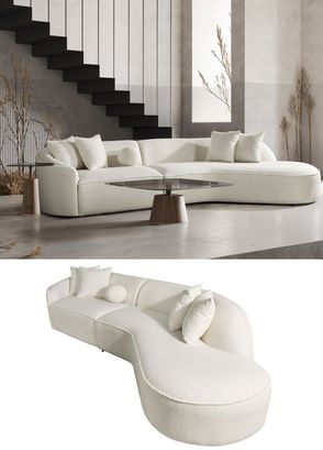 Bekaliving Petit Teddy Beyaz Corner Köşe Koltuk  - 7