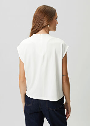 Beymen Club Kırık Beyaz Drape Detaylı T-shirt - 6