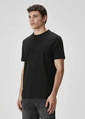 Beymen Club Siyah Logo Detaylı Jersey T-shirt - 4
