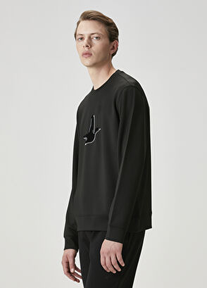 Beymen Club Siyah Logo Baskı Detaylı Sweatshirt - 4