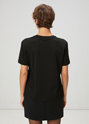 Beymen Club Siyah Gold Şeritli Kaz Logolu T-shirt - 5