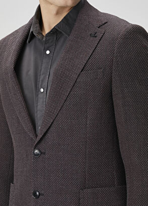 Beymen Club Plum Dobby Two-Tone Wool Blazer - 6