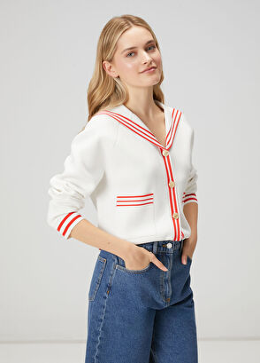 Beymen Club La Dolce Vita Beyaz Triko Ceket - 4