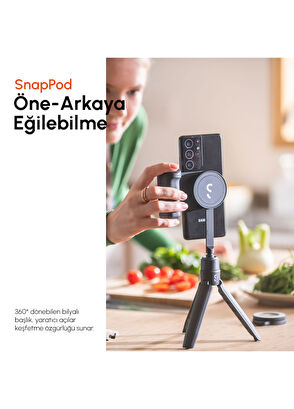 ShiftCam SnapStand Lacivert MagSafe Tripod Manyetik Telefon Tutucu ve Mini Video Selfie Çubuğu - 6