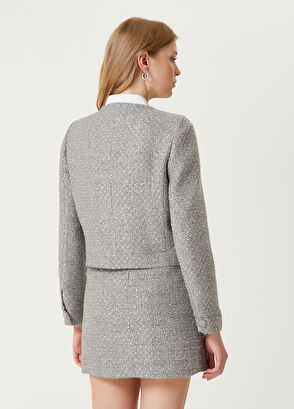 Grey Glitter Tweed Coat Beymen Club Grey Glitter Tweed Coat - 7