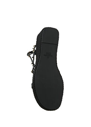 Rockstud Siyah Kadın Deri Espadril - Görsel 11