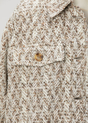 Vizon Yün Karışımlı Tweed Gömlek - Görsel 7