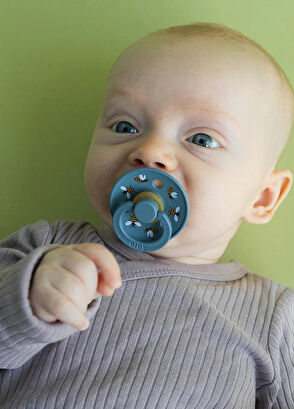 Bibs Studio Colour Bumblebee Friends Petrol 6-18 Ay Kauçuk Emzik - 5