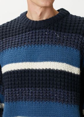 Dsquared2 Navy Blue Striped Wool Knitwear - 5