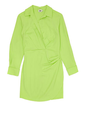 Beymen Club Neon Sarı Mini Anvelop Gömlek Elbise - 8