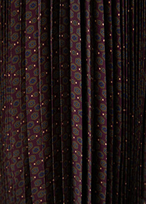 Beymen Club Plum Patterned Pleated Midi Skirt - 6