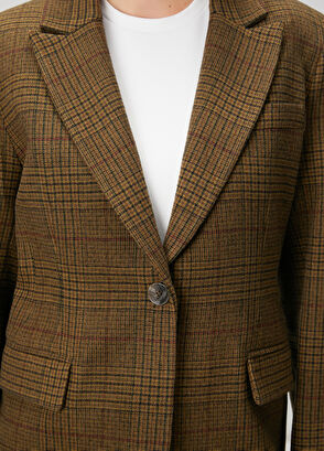 Beymen Club Yağ Yeşili Ekoseli Ceket - 6