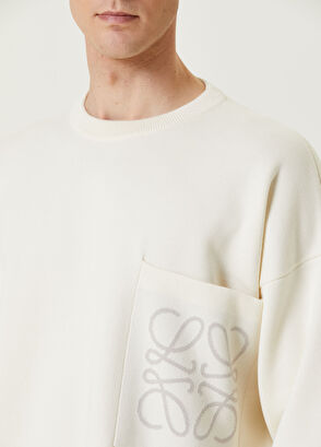 Loewe Beyaz Logo Jakarlı Kazak - 5