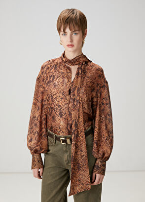 Beymen Club Kiremit Yılan Desenli Gömlek - 4