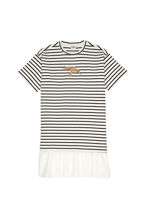 Beymen Club Lacivert Beyaz Taşlı Kuş Detaylı Elbise - 8