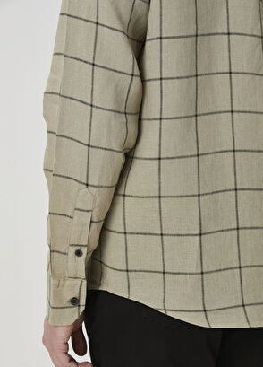 Beymen Club Comfort Fit Açık Haki Keten Gömlek - 7