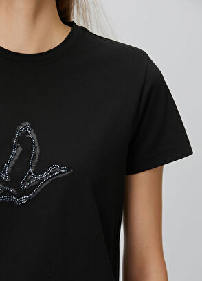 Beymen Club Black Beaded Goose Logo T-shirt - 6