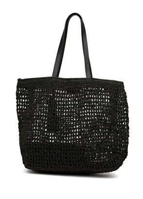 Beymen Club Siyah Hasır Alışveriş Çantası - 5