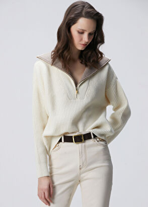 Network Limited Kırık Beyaz Yün Kazak - 4