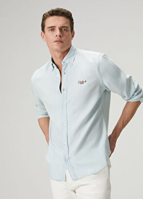 Beymen Club Comfort Fit Light Blue Lyocell Blend Shirt - 9