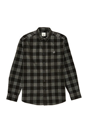 Beymen Club Haki Kare Desenli Kadife Gömlek - 8