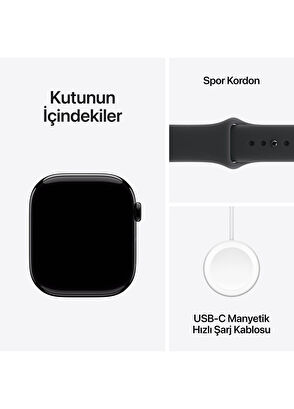 Apple Watch Series 11 GPS 42mm Simsiyah Alüminyum Kasa ve Siyah Spor Kordon Akıllı Saat MEQT4TU/A - S/M - 8