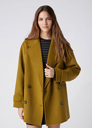 Beymen Club Handmade Green Double-Breasted Wool Short Jacket - 5