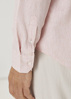 Beymen Club Comfort Fit Salmon Linen Shirt - 6