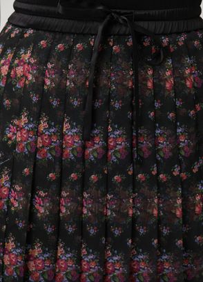 Dolce&Gabbana Black Floral Midi Chiffon Skirt - 5