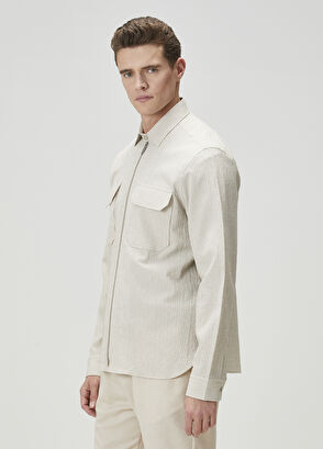 Beymen Club Beige Embossed Outer Shirt - 5