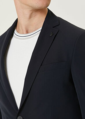 Beymen Club Drop 6 Slim Fit Lacivert Gofreli Takım Elbise - 6