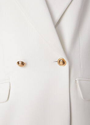 Beymen Club Off-White Double-Breasted Blazer - 8