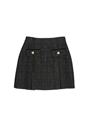 Black Glitter Tweed Mini Skirt Beymen Club Black Glitter Tweed Mini Skirt - 9