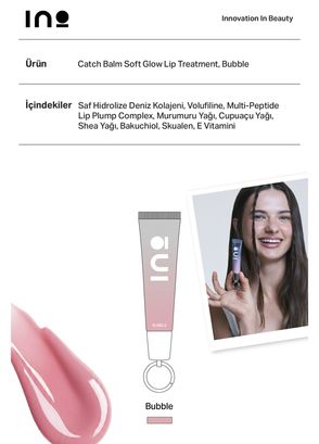INO Beauty Lip Combo Peony Bubble Stick Ruj Allık 4,5 gr ve Nemlendirici Lip Balm 15 ml Makyaj Seti - 8