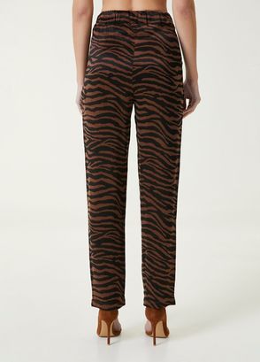 Network Kahverengi Zebra Desenli Pantolon - 6