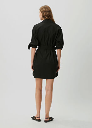 Beymen Club Siyah Mini Gömlek Elbise - 6