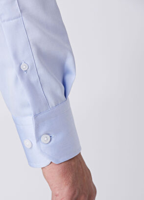 Beymen Club Slim Fit Blue Non-Iron Twill Shirt - 8